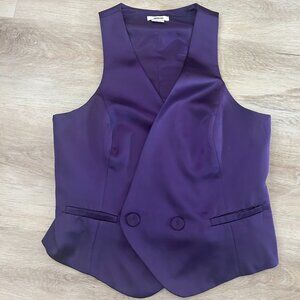 Jason Wu Purple Satin Sleeveless Tailored Vest Size 6
